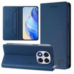 For Xiaomi Poco X7 5G / Redmi Note 14 Pro 5G RC01 Dual-Folded Magnetic Suction RFID Leather Phone Case(Dark Blue)