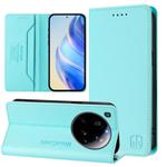 For Xiaomi 15 Ultra RC01 Dual-Folded Magnetic Suction RFID Leather Phone Case(Mint Green)