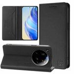 For Xiaomi 15 Ultra RC01 Dual-Folded Magnetic Suction RFID Leather Phone Case(Black)