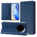 For Xiaomi 15 Ultra RC01 Dual-Folded Magnetic Suction RFID Leather Phone Case(Dark Blue)