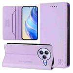 For Xiaomi Civi 5 Pro Curved RC01 Dual-Folded Magnetic Suction RFID Leather Phone Case(Light Purple)