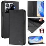 For Xiaomi 15T Pro RC01 Dual-Folded Magnetic Suction RFID Leather Phone Case(Black)