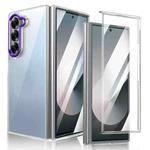 For Samsung Galaxy Z Fold6 lce Folding Series Integrated Clear PC Phone Case(Purple)