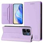 For Redmi 13C 5G / 4G Global RC01 Dual-Folded Magnetic Suction RFID Leather Phone Case(Light Purple)