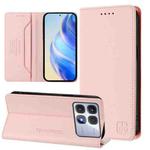 For Redmi K70 Ultra 5G Global RC01 Dual-Folded Magnetic Suction RFID Leather Phone Case(Pink)