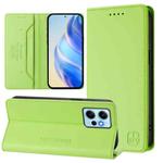 For Redmi Note 12 4G Global RC01 Dual-Folded Magnetic Suction RFID Leather Phone Case(Grass Green)