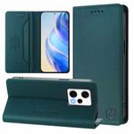 For Redmi Note 12 Pro Speed / Note 12 Pro 5G RC01 Dual-Folded Magnetic Suction RFID Leather Phone Case(Dark Green)