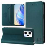 For Redmi Note 12 Explorer RC01 Dual-Folded Magnetic Suction RFID Leather Phone Case(Dark Green)