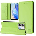 For Redmi Note 13 5G Global RC01 Dual-Folded Magnetic Suction RFID Leather Phone Case(Grass Green)