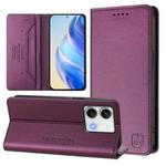 For Redmi Note 13 5G Global RC01 Dual-Folded Magnetic Suction RFID Leather Phone Case(Violet)