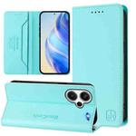 For Redmi Note 13 Pro+ 5G Global RC01 Dual-Folded Magnetic Suction RFID Leather Phone Case(Mint Green)