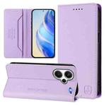 For Redmi Note 13 Pro+ 5G Global RC01 Dual-Folded Magnetic Suction RFID Leather Phone Case(Light Purple)