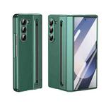 For Samsung Galaxy Z Fold5 Integrated PC + PU Phone Case with Pen / Pen Box(Green)