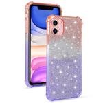 For iPhone 11 Gradient Glitter Powder Shockproof TPU Protective Case(Orange Purple)
