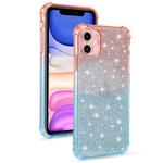 For iPhone 11 Pro Gradient Glitter Powder Shockproof TPU Protective Case(Orange Blue)