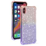 For iPhone XR Gradient Glitter Powder Shockproof TPU Protective Case(Orange Purple)