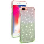 For iPhone 8 / 7 Gradient Glitter Powder Shockproof TPU Protective Case(Orange Green)