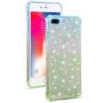 For iPhone 8 / 7 Gradient Glitter Powder Shockproof TPU Protective Case(Blue Green)