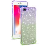 For iPhone 8 Plus / 7 Plus Gradient Glitter Powder Shockproof TPU Protective Case(Purple Green)