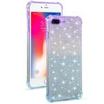 For iPhone 8 Plus / 7 Plus Gradient Glitter Powder Shockproof TPU Protective Case(Purple Blue)
