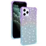 For iPhone 12 / 12 Pro Gradient Glitter Powder Shockproof TPU Protective Case(Purple Blue)