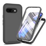 For Google Pixel 9a Starry Sky Solid Color Series PC + TPU Phone Case with PET Film(Black)
