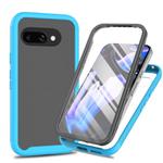 For Google Pixel 9a Starry Sky Solid Color Series PC + TPU Phone Case with PET Film(Sky Blue)