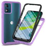 For Motorola Moto E13 Starry Sky Solid Color Series PC + TPU Phone Case with PET Film(Purple)