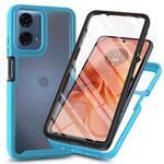 For Motorola Moto E14 / G24 / G04 / G04s Starry Sky Solid Color Series PC + TPU Phone Case with PET Film(Sky Blue)