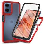 For Motorola Moto E14 / G24 / G04 / G04s Starry Sky Solid Color Series PC + TPU Phone Case with PET Film(Red)