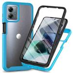 For Motorola Moto G14 Starry Sky Solid Color Series PC + TPU Phone Case with PET Film(Sky Blue)