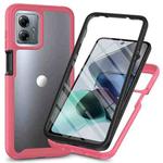 For Motorola Moto G54 Starry Sky Solid Color Series PC + TPU Phone Case with PET Film(Pink)