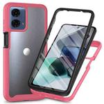 For Motorola Moto G55 Starry Sky Solid Color Series PC + TPU Phone Case with PET Film(Pink)