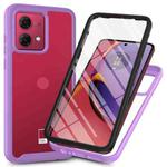 For Motorola Moto G84 Starry Sky Solid Color Series PC + TPU Phone Case with PET Film(Purple)