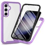 For Samsung Galaxy S24+ 5G Starry Sky Solid Color Series PC + TPU Phone Case with PET Film(Purple)