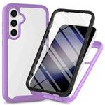 For Samsung Galaxy S24 5G Starry Sky Solid Color Series PC + TPU Phone Case with PET Film(Purple)