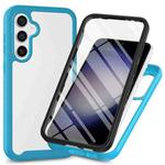 For Samsung Galaxy S23 FE 5G Starry Sky Solid Color Series PC + TPU Phone Case with PET Film(Sky Blue)