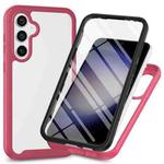 For Samsung Galaxy S23 FE 5G Starry Sky Solid Color Series PC + TPU Phone Case with PET Film(Pink)