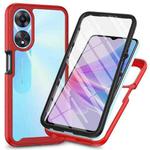 For OPPO A78 5G Starry Sky Solid Color Series PC + TPU Phone Case with PET Film(Red)