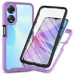 For OPPO A78 5G Starry Sky Solid Color Series PC + TPU Phone Case with PET Film(Purple)