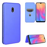 For Xiaomi Redmi 8A Carbon Fiber Texture Horizontal Flip TPU + PC + PU Leather Case with Card Slot(Blue)