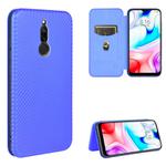 For Xiaomi Redmi 8 Carbon Fiber Texture Horizontal Flip TPU + PC + PU Leather Case with Card Slot(Blue)