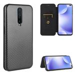 For Xiaomi Redmi K30 Carbon Fiber Texture Horizontal Flip TPU + PC + PU Leather Case with Card Slot(Black)