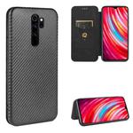 For Xiaomi Redmi Note 8 Pro Carbon Fiber Texture Horizontal Flip TPU + PC + PU Leather Case with Card Slot(Black)