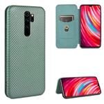 For Xiaomi Redmi Note 8 Pro Carbon Fiber Texture Horizontal Flip TPU + PC + PU Leather Case with Card Slot(Green)