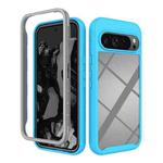 For Google Pixel 9 Pro XL Starry Sky Solid Color Shockproof TPU Clear PC Phone Case(Sky Blue)