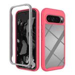 For Google Pixel 9 Pro XL Starry Sky Solid Color Shockproof TPU Clear PC Phone Case(Pink)