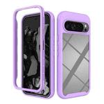 For Google Pixel 9 Pro XL Starry Sky Solid Color Shockproof TPU Clear PC Phone Case(Purple)