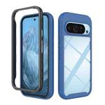 For Google Pixel 9 / 9 Pro Starry Sky Solid Color Shockproof TPU Clear PC Phone Case(Dark Blue)