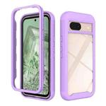 For Google Pixel 8a Starry Sky Solid Color Shockproof TPU Clear PC Phone Case(Purple)